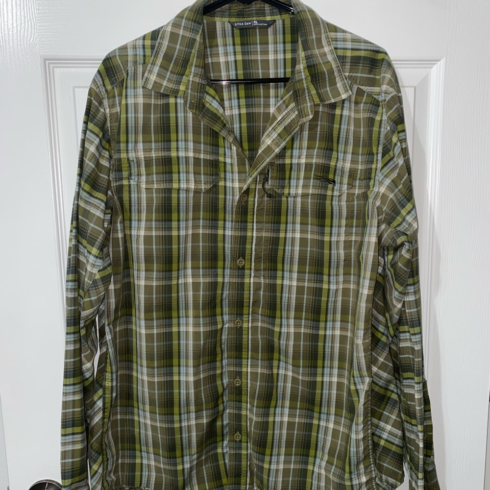 SITKA Gear Plaid Green Button Up